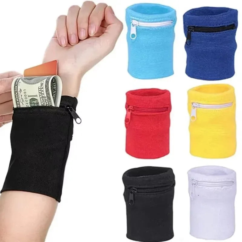 Zippered Wrist Pouch Wallet with Soft Band Shape