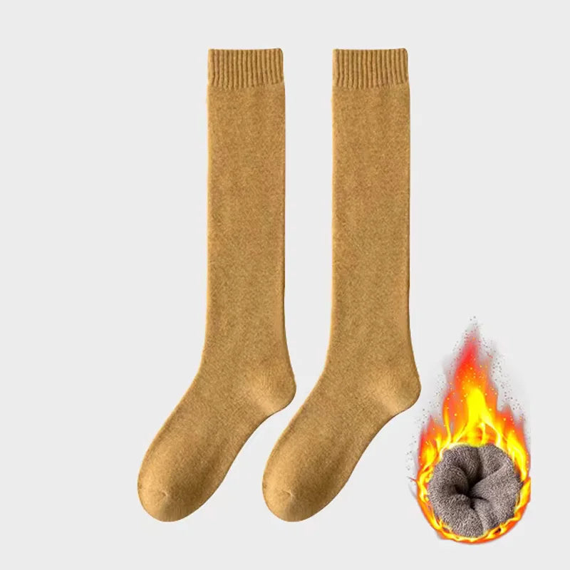 Solid Knee High Socks with Long Knit Shape