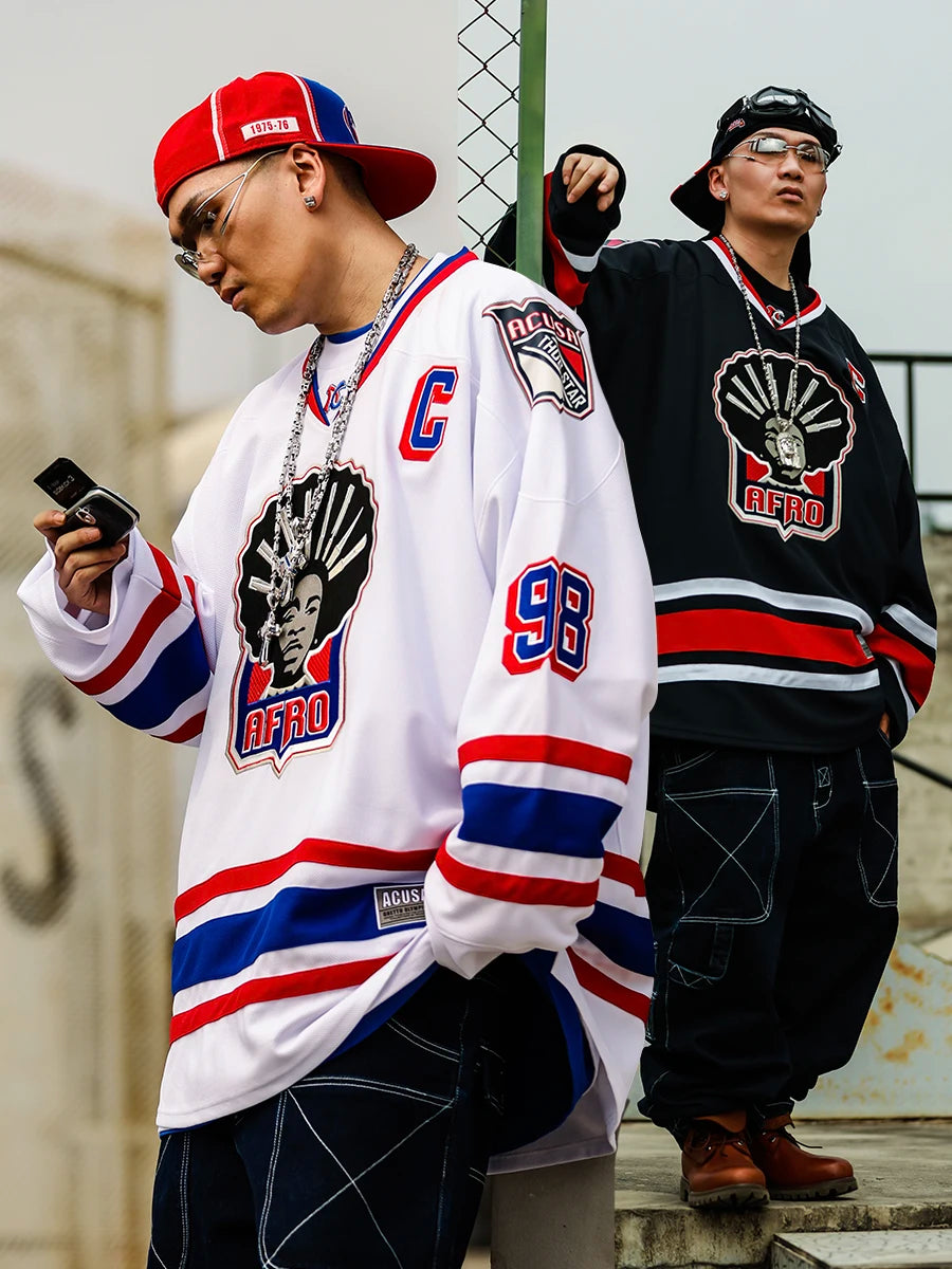 Acusa Afro Hockey Graphic Long Sleeve Jersey For Sports Outfits