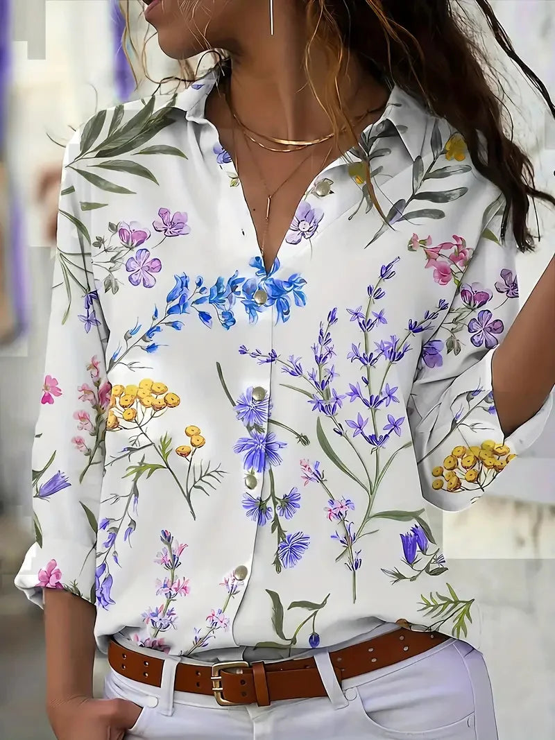 Women's Printed Button Front Shirt in Assorted Designs