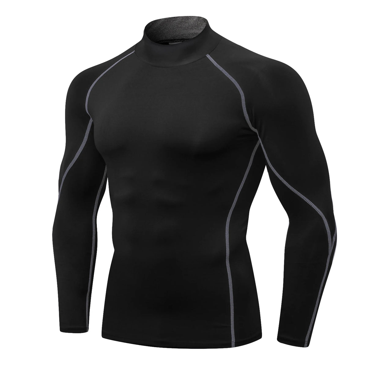 Fitted Crew Neck Long Sleeve Compression T Shirt