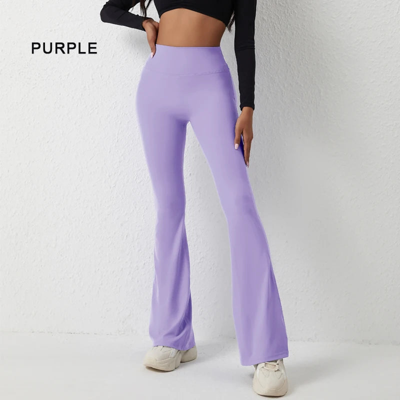 Women's Scrunch V Back Flared Leggings For Workout Outfits