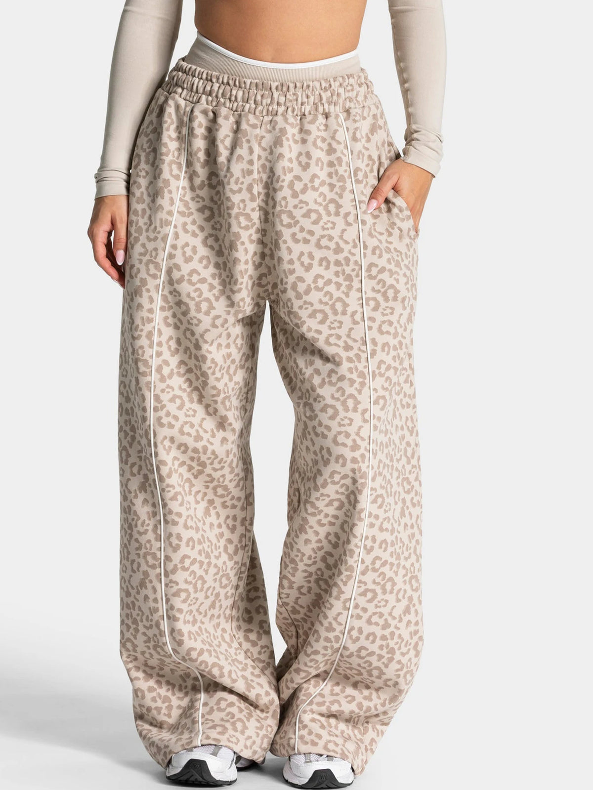 Women's Leopard Print Wide Leg Yoga Pants For Workout Outfits