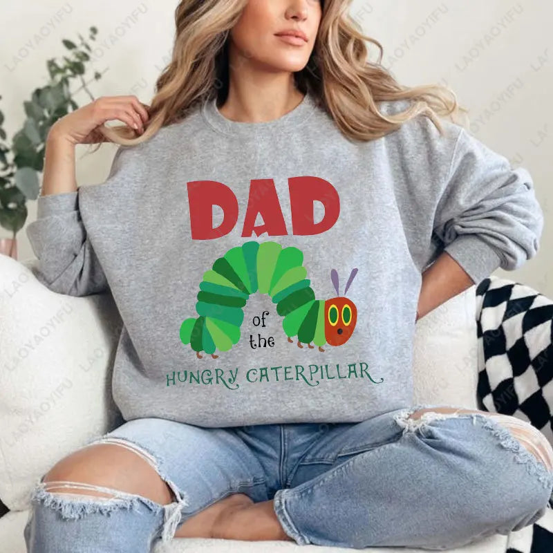 Caterpillar Graphic Long Sleeve Pullover Casual Sweatshirt for Layering
