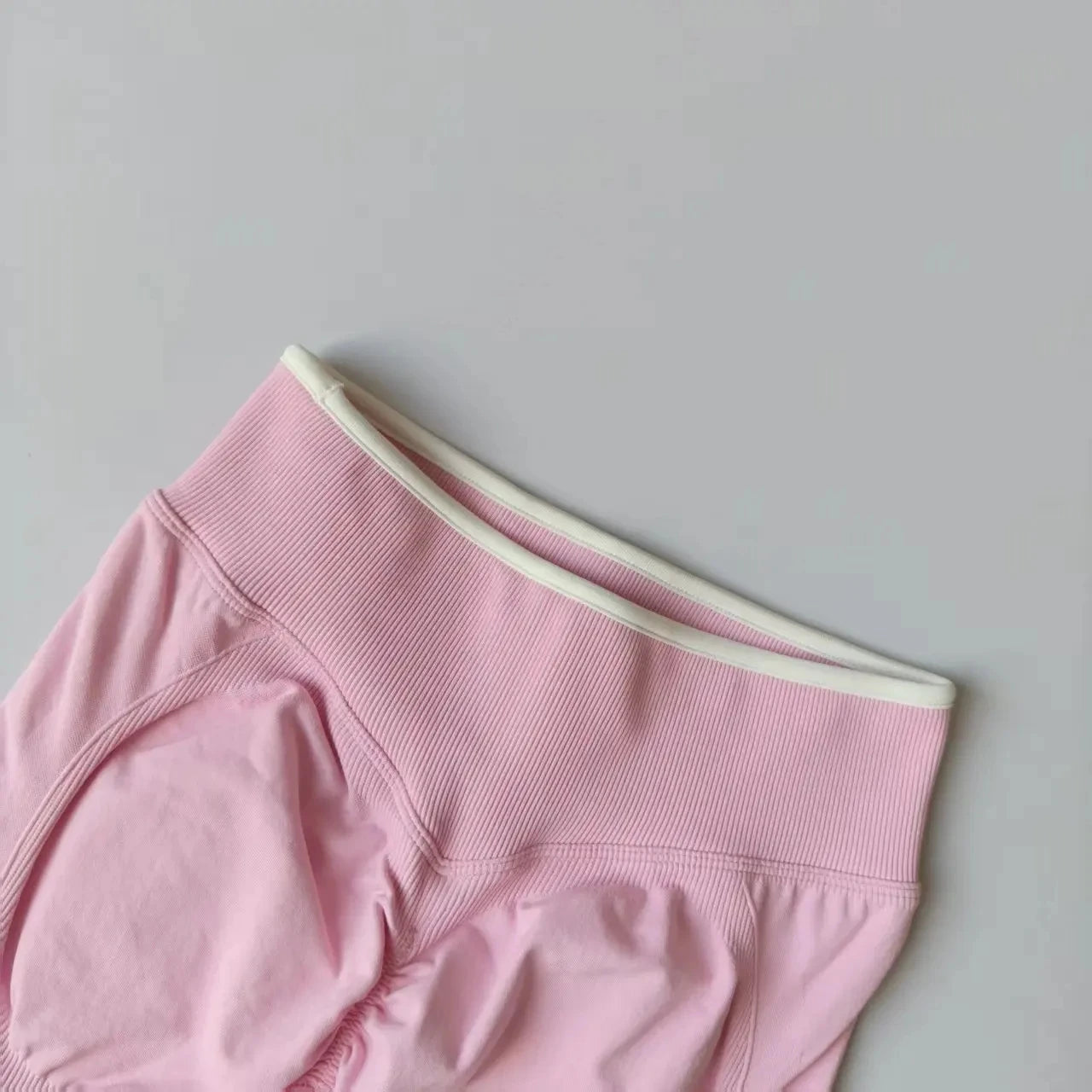 Women's Scrunch Contrast Waist Full Length Leggings For Workout Outfits