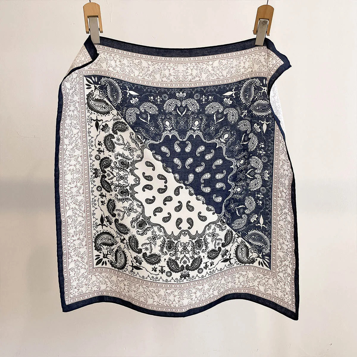 Printed Square Scarf with Polka Dot Pattern Options