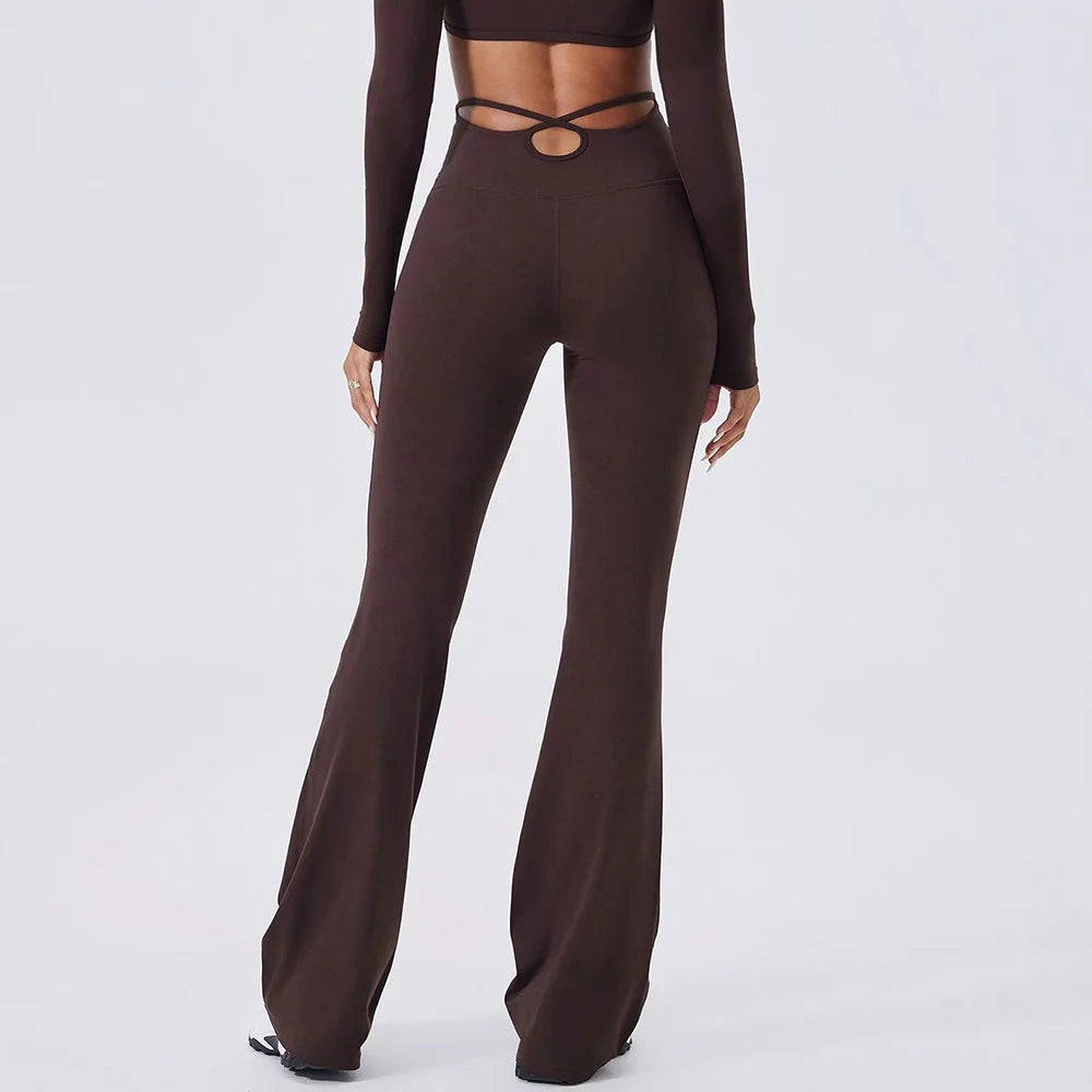 Women's High-Waist Flared Workout Pants
