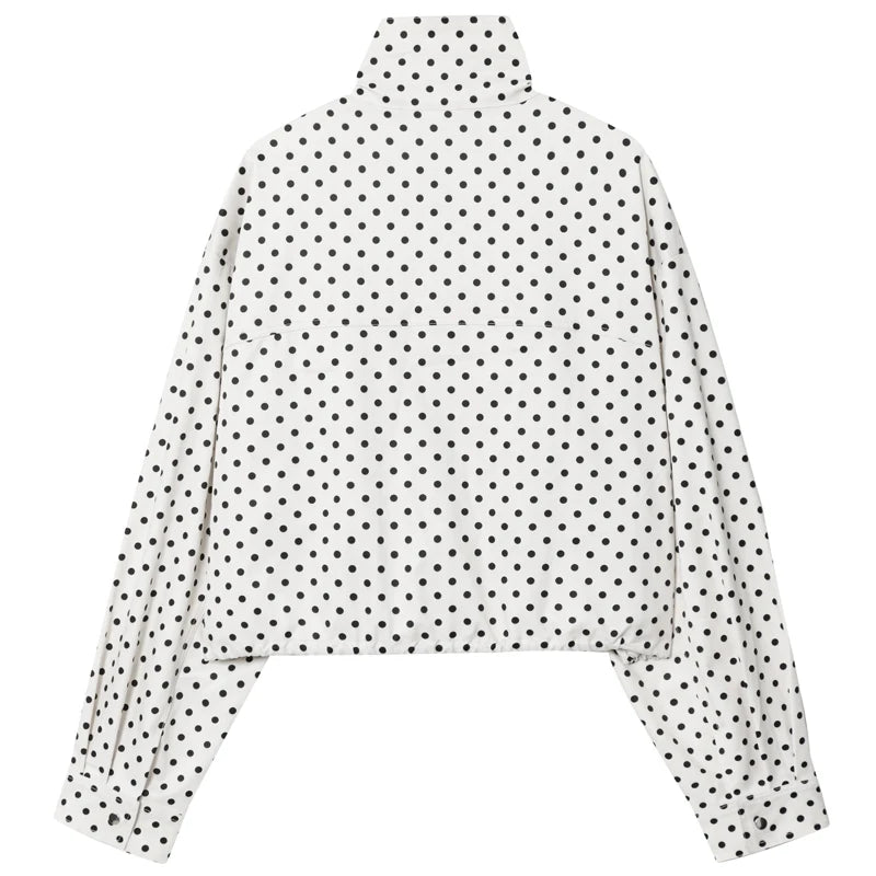Women's Polka-Dot Zip-Front Bomber Jacket