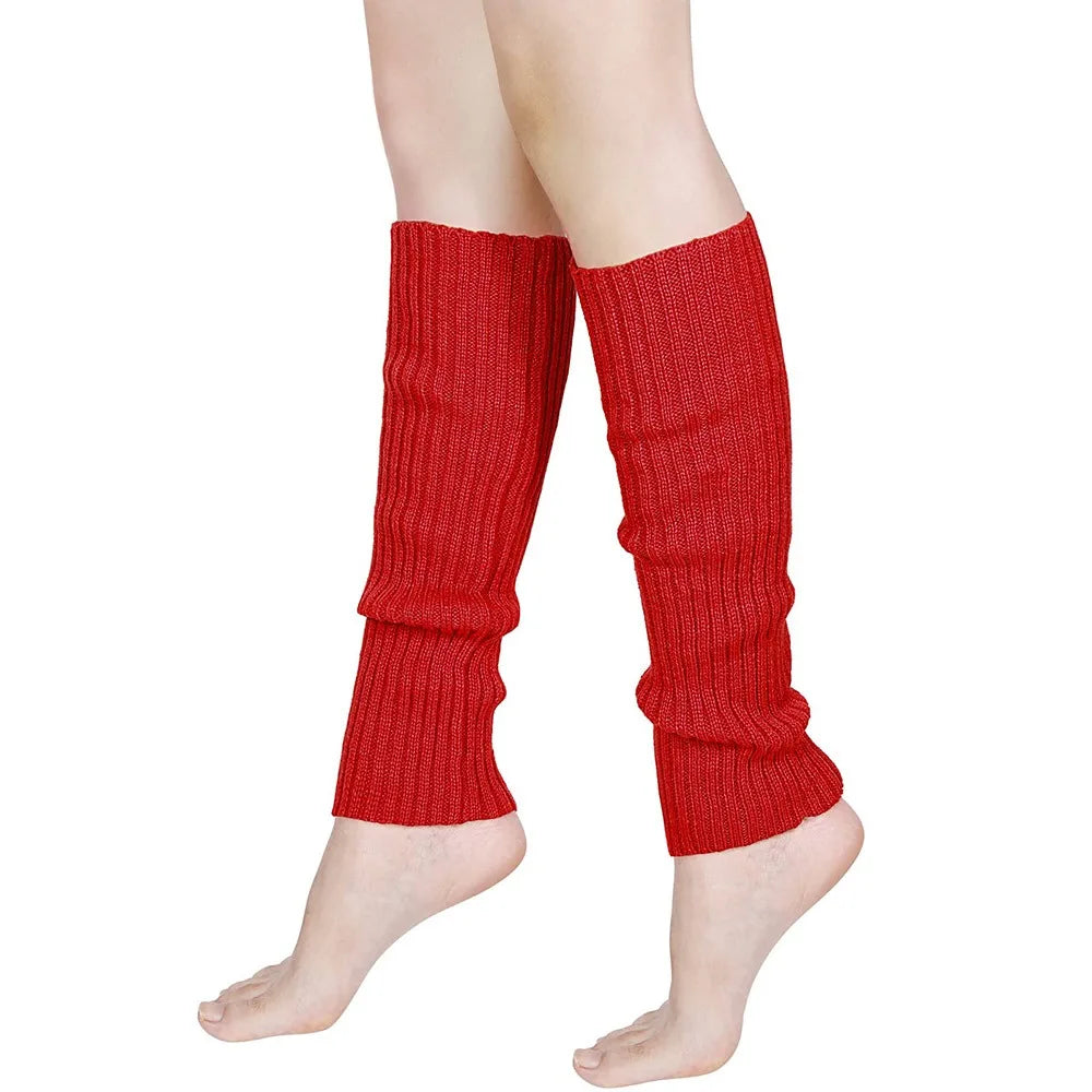Colorful Ribbed Leg Warmers with Solid and Rainbow Options