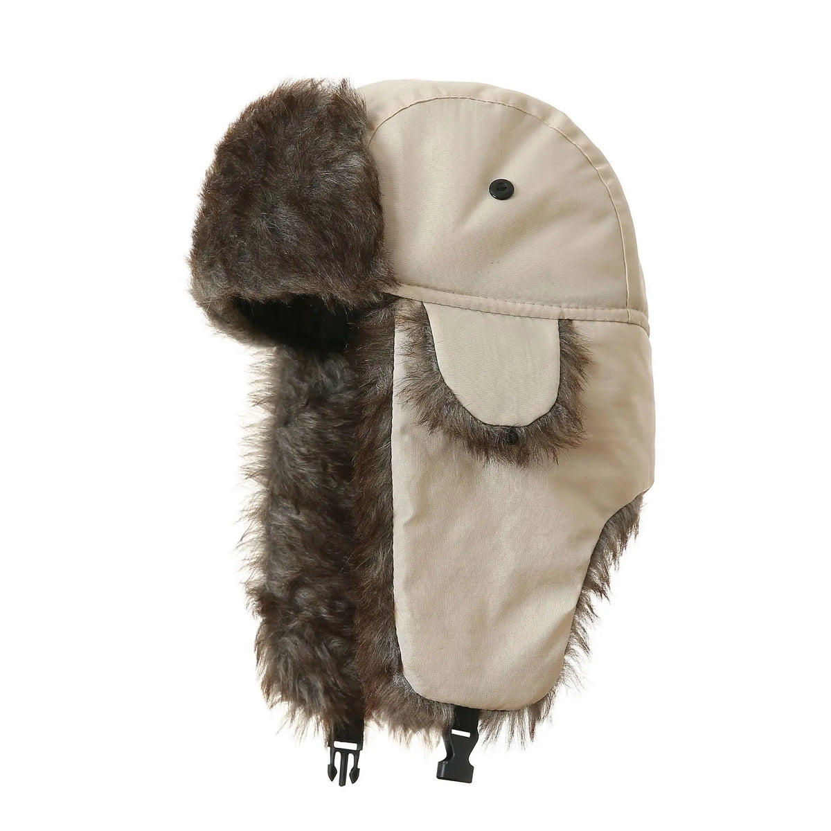 Trapper Hat with Ear Flaps and Plush Trim