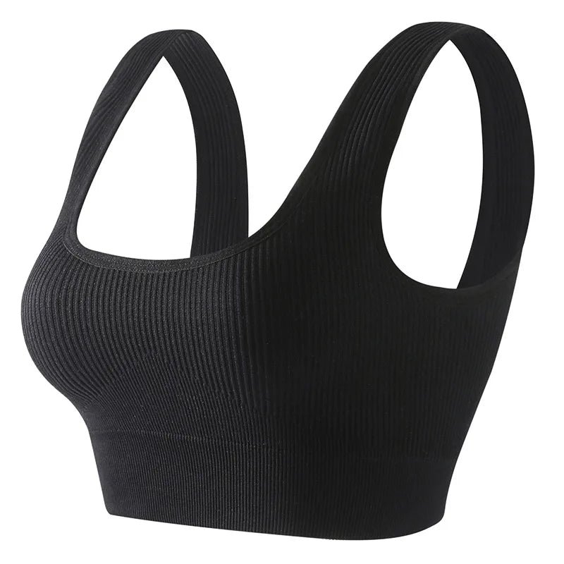 Women's Ribbed Scoop Neck Sports Bra