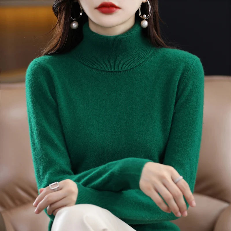 Women's Mock Neck Long Sleeve Sweater Casual Knit Layer
