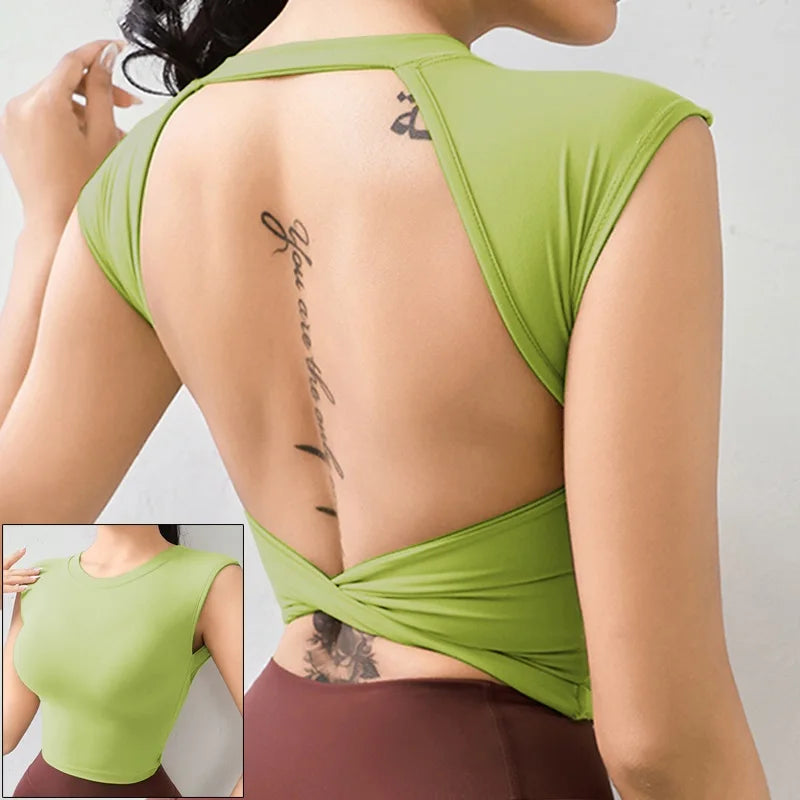 Women's Open-Back Long-Sleeve Workout Top