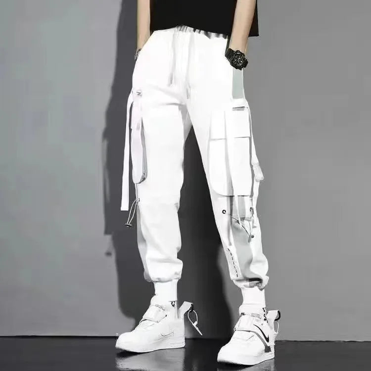 Women's Cargo Joggers with Drawstring Waist and Contrast Panel Style Options