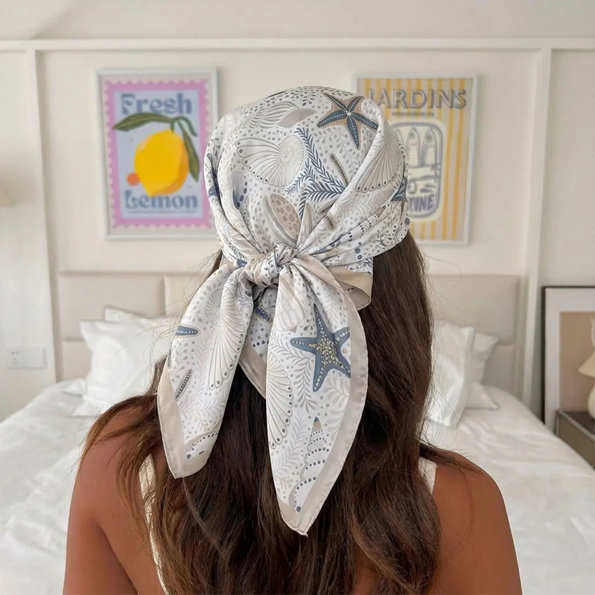 Printed Square Scarf with Floral and Graphic Pattern Options