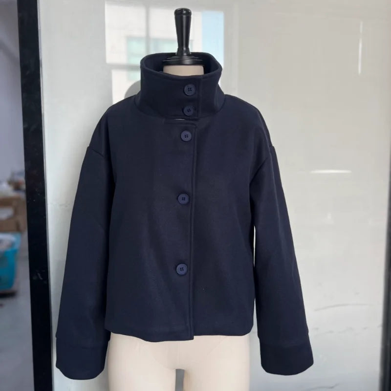 Women's Stand-Collar Button-Front Jacket