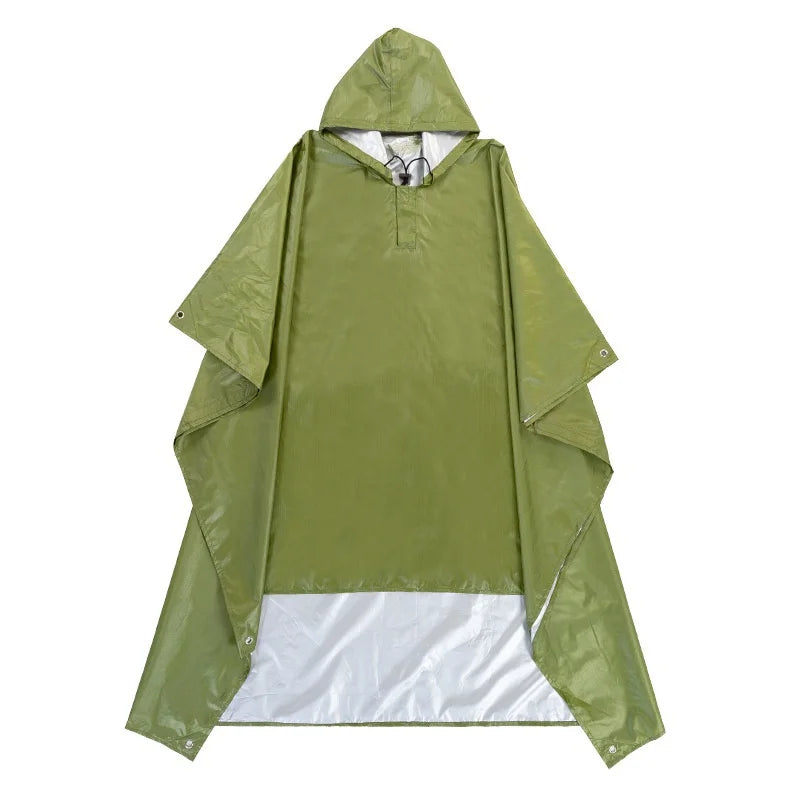 Camouflage Hooded Poncho for Layering over Tops and Dresses