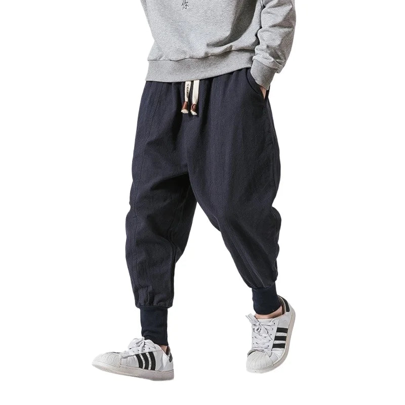 Men's Elastic Waist Loose Fit Casual Pants For Everyday Wear