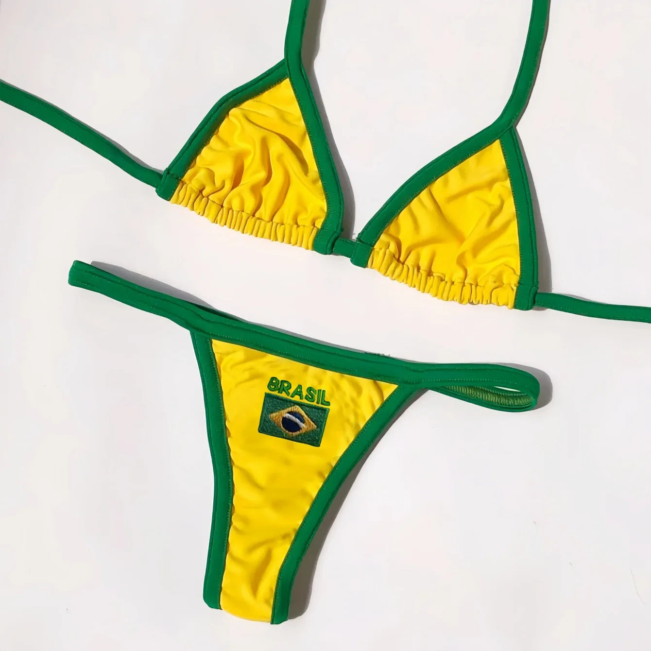 Brazilian Flag Detail Contrast Bikini