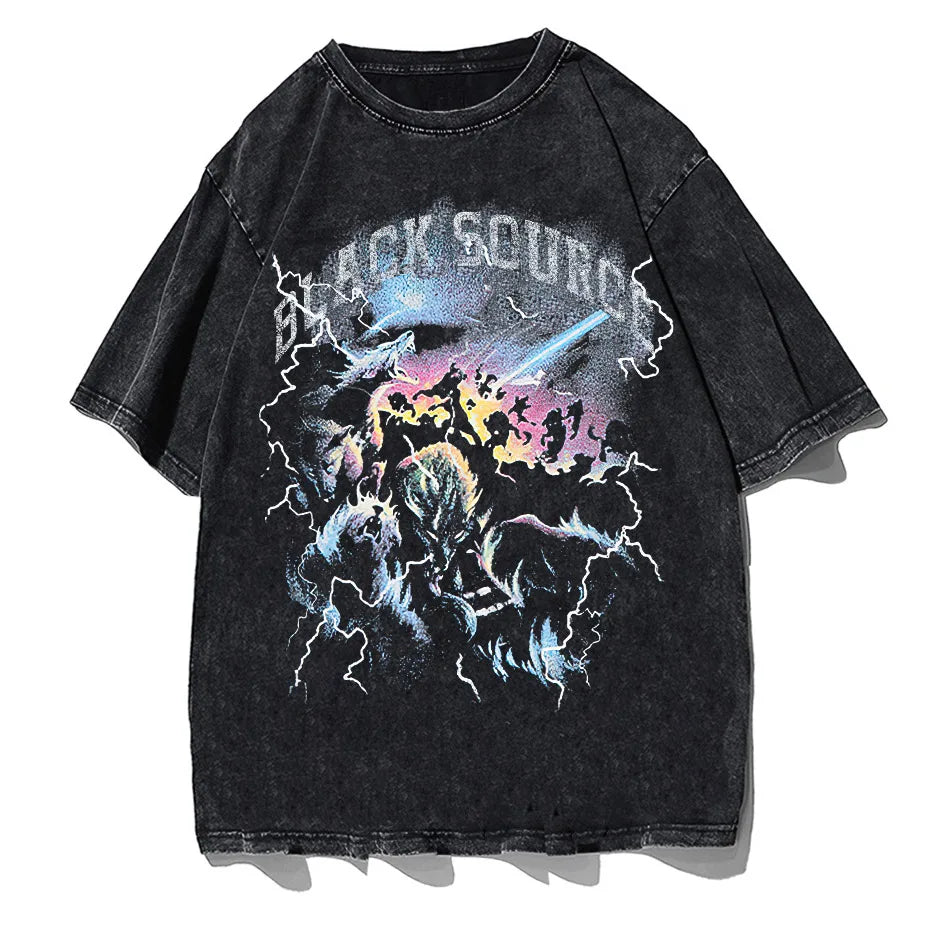 Hip Hop Streetwear Graphic T-Shirt Men Harajuku Cotton Short Sleeve Tee