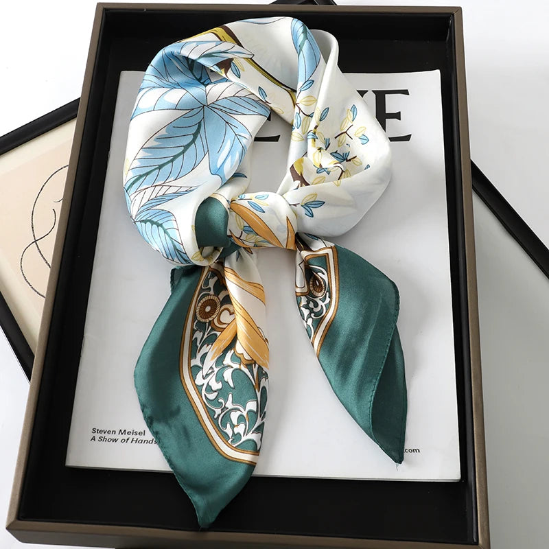 Floral Print Large Square Scarf for Draped Wrap Styling