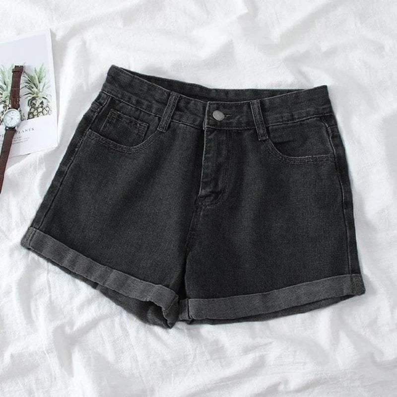 Women's Rolled Hem Denim Casual Denim Shorts For Everyday Outfits