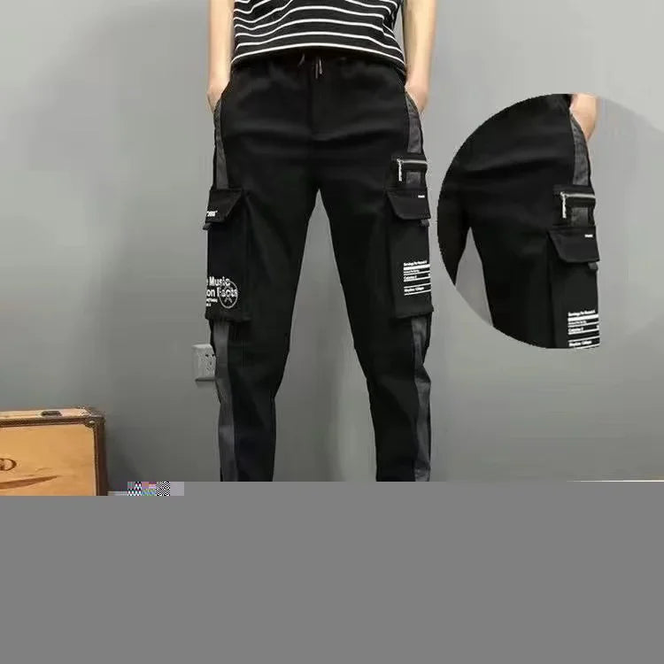 Women's Cargo Joggers with Drawstring Waist and Contrast Panel Style Options