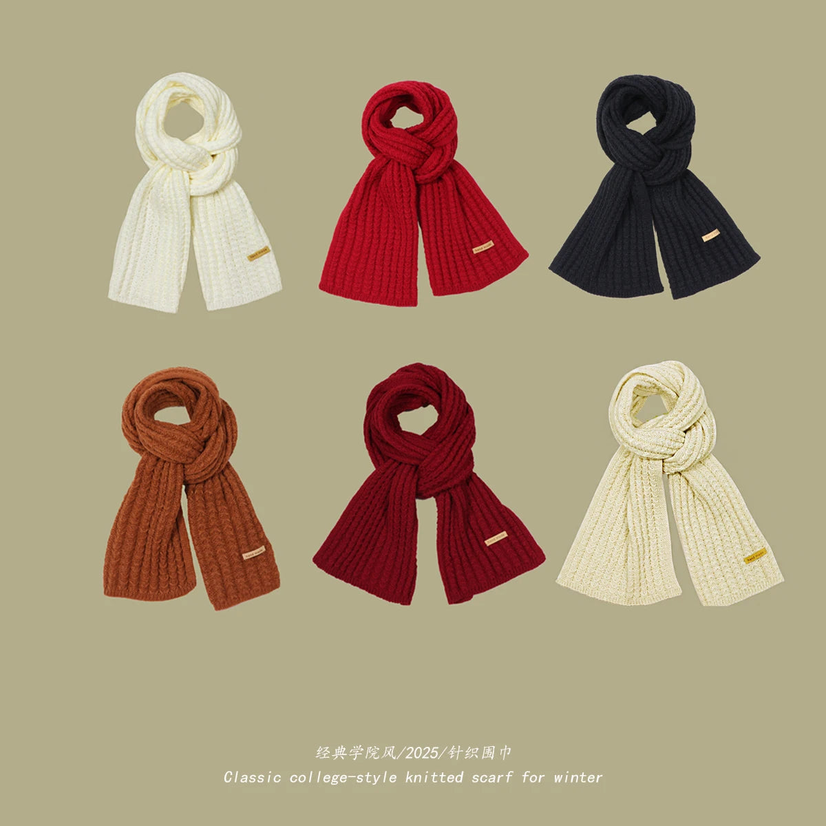 Solid Ribbed Knit Scarf with Long Rectangular Shape