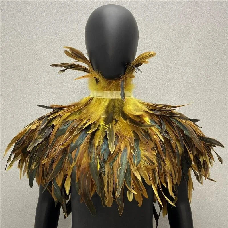 Layered Feather Shoulder Cape for Layering over Outfits