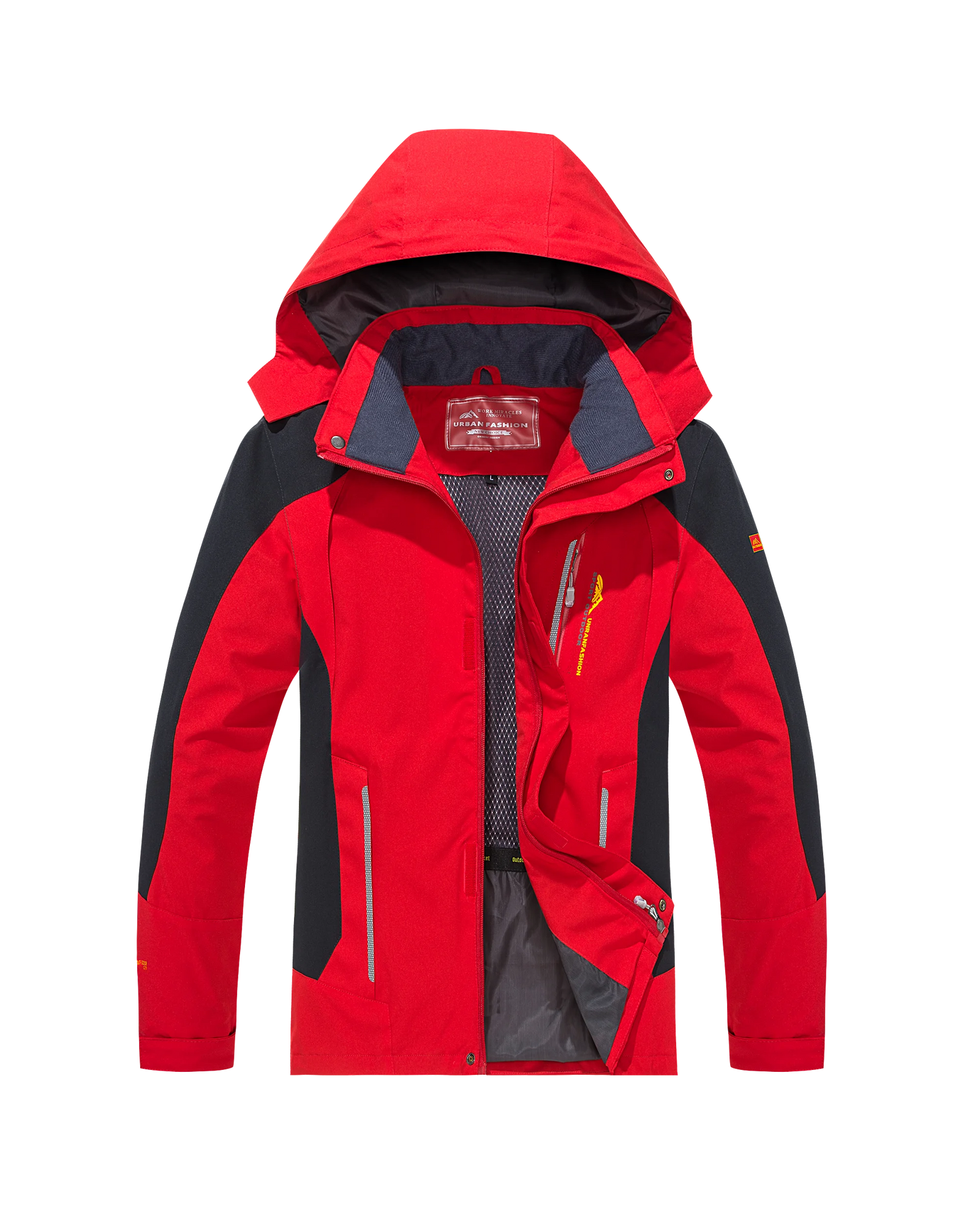 Men's Colour Block Hooded Zip Front Jacket