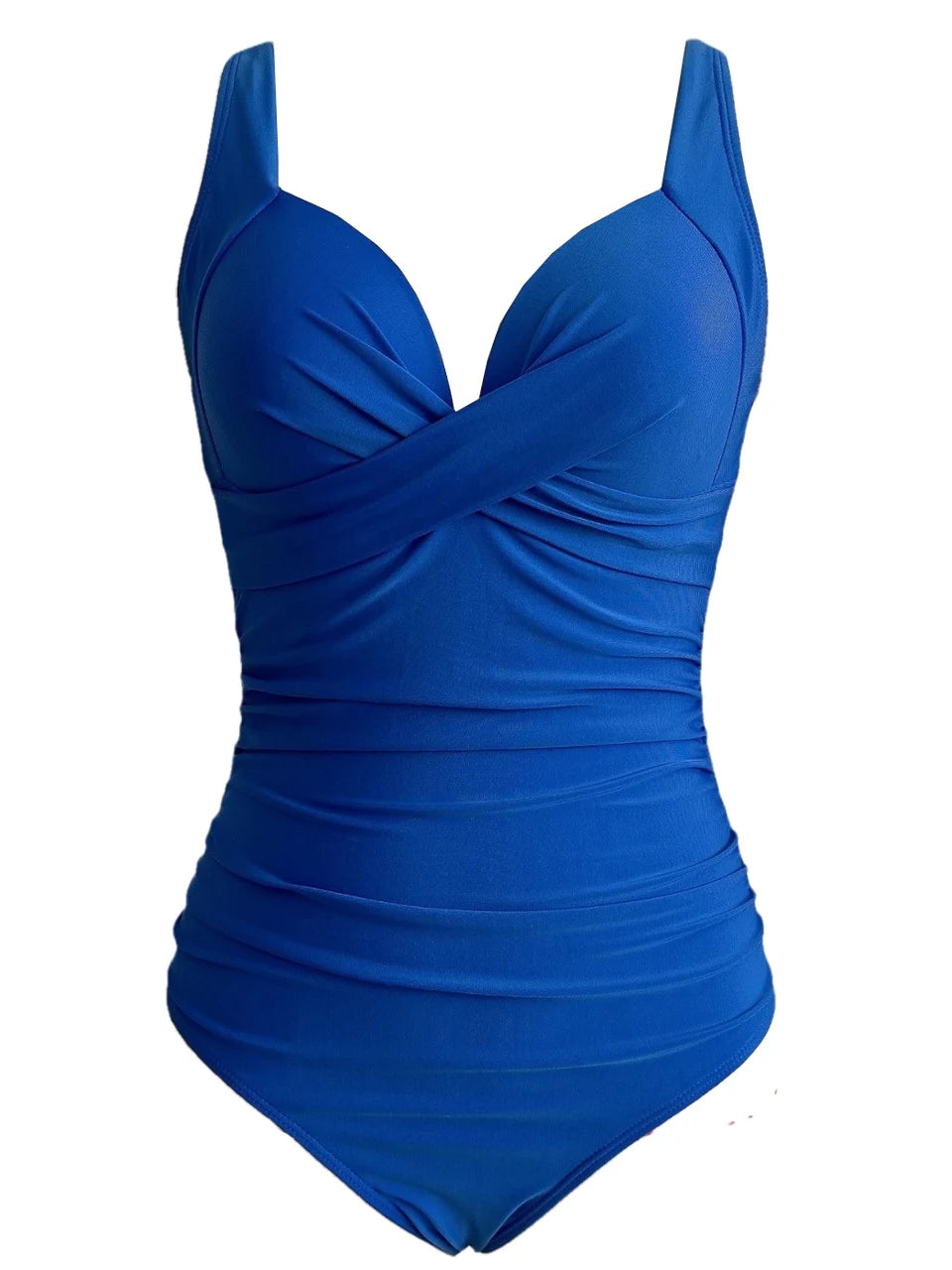 Ruched Solid One-Piece Swimsuit