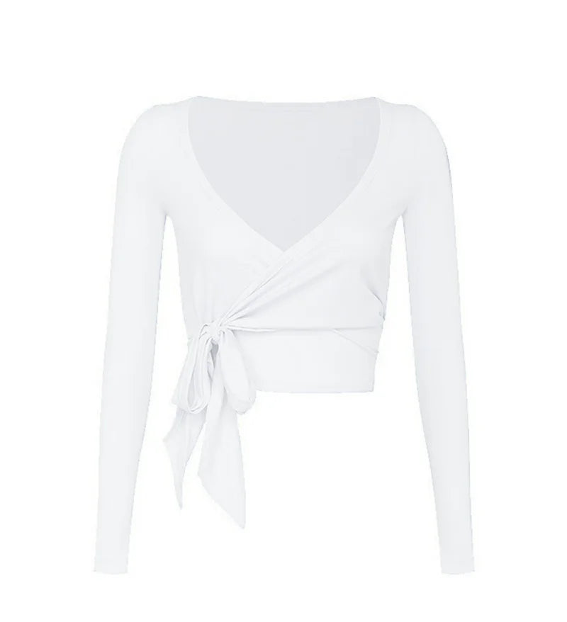 Women's Tie-Back Long-Sleeve Workout Cover-Up
