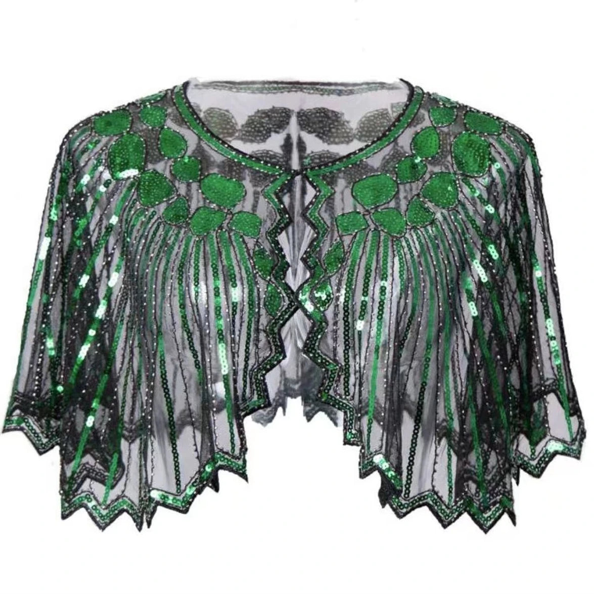 Sequined Fringe Capelet for Layering over Dresses and Tops