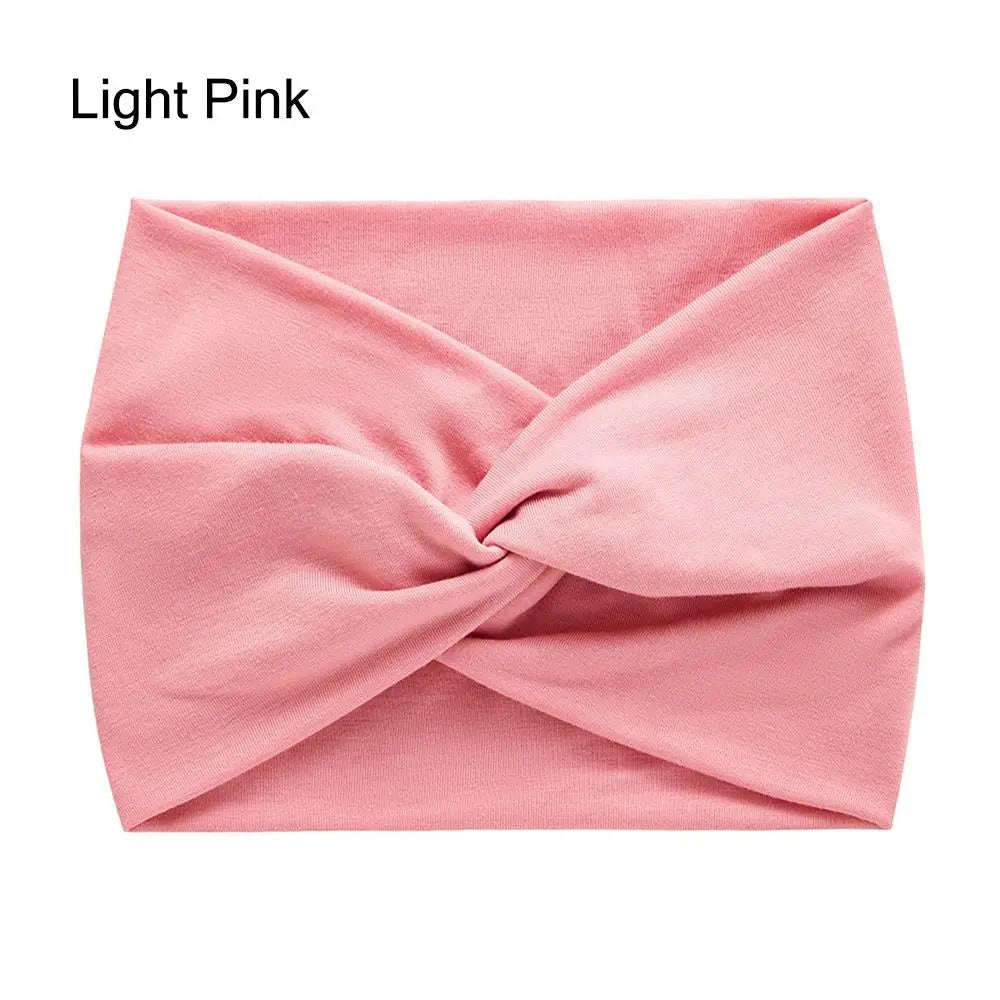 Wide Twist Front Fabric Headband in Solid and Printed Styles