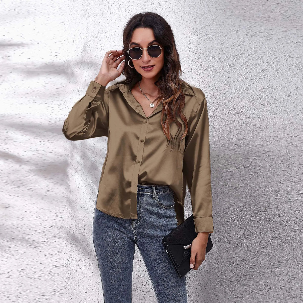 Women's Collared Long Sleeve Shirt