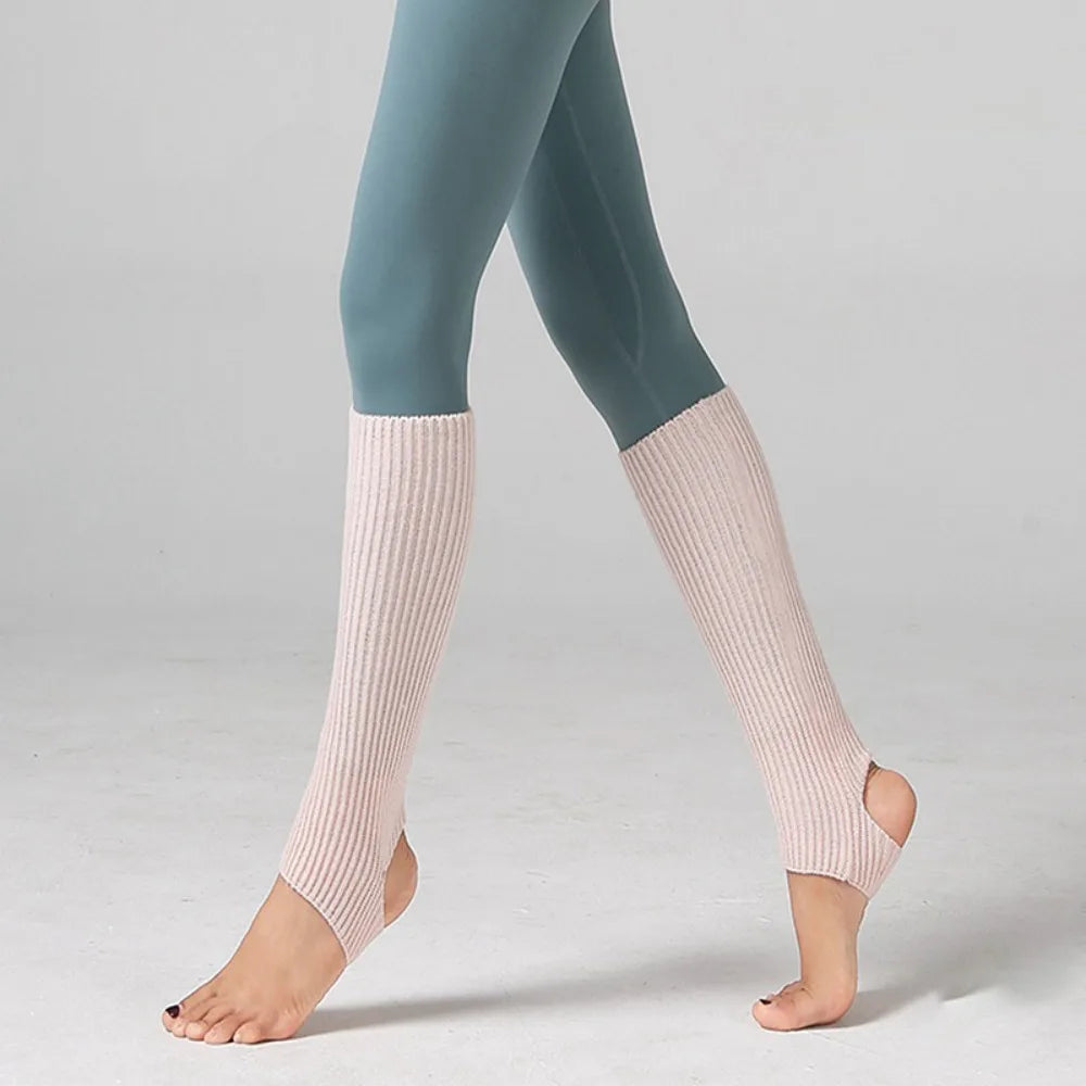 Ribbed Dance Leg Warmers with Open Heel Stirrup Shape
