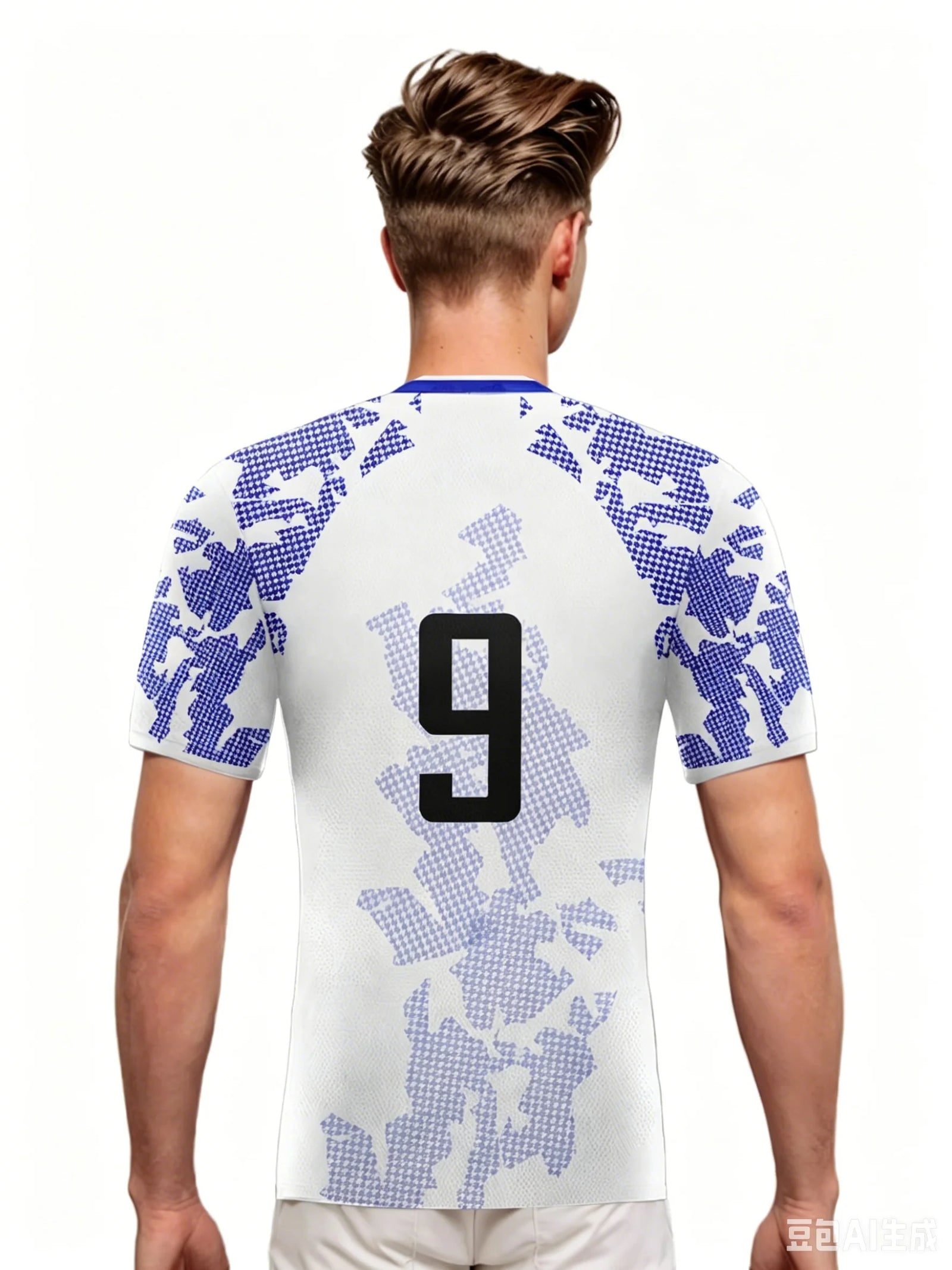 USA Graphic Short Sleeve Collared Sports Jersey with Number Print