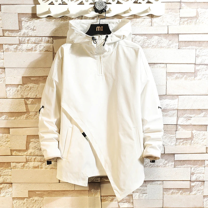 Hooded Long Sleeve Full Zip Casual Streetwear Jacket