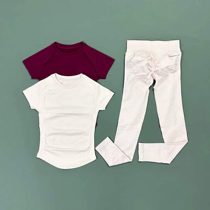 Women's Tee And Leggings Yoga Set For Workout Outfits