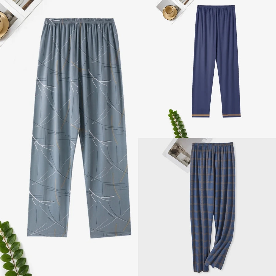 Men's Printed Long Pajama Pants with Pack Options