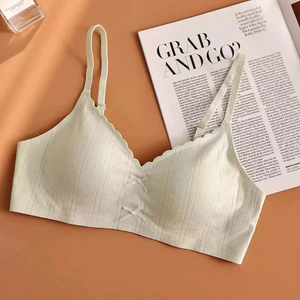 Women's Scallop Edge Bralette with Bow Front Detail