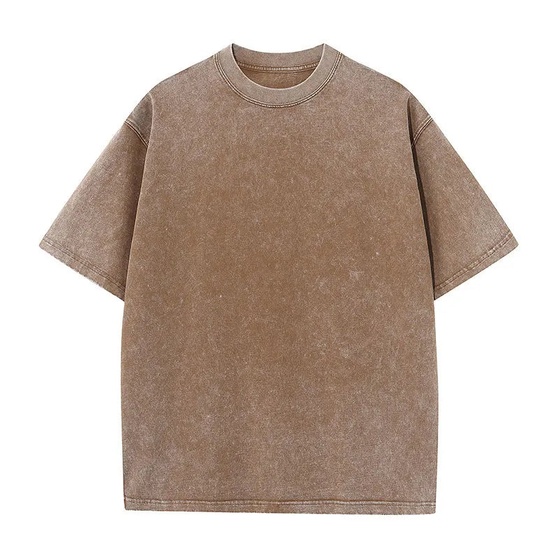Solid Crew Neck Short Sleeve Loose Casual T Shirt