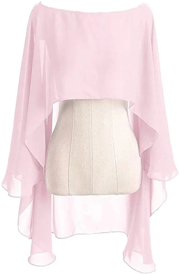Layered Sheer Draped Cape for Layering over Outfits
