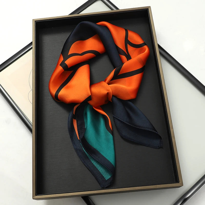 Ornate Print Square Scarf with Decorative Border Patterns