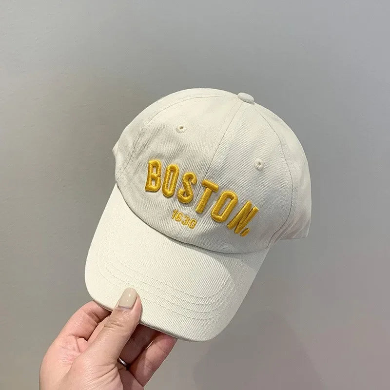 Children's Letter Embroidered Baseball Cap with Adjustable Back