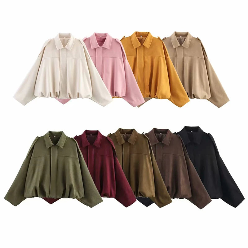 Women's Long-Sleeve Zip-Front Bomber Jacket