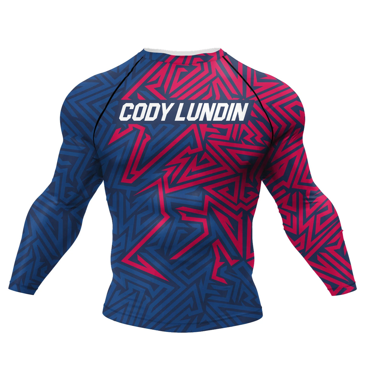 Graphic Long Sleeve Fitted Rash Guard for Training Wear