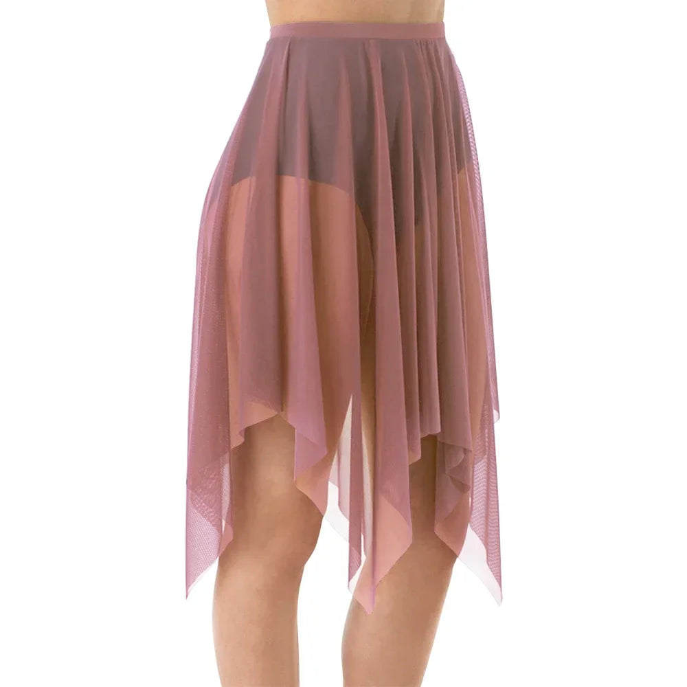 Handkerchief Hem Mesh Ballet Skirt with Child and Adult Size Options