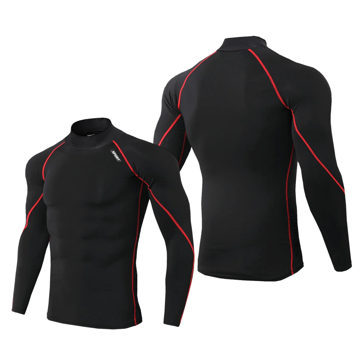 Mock Neck Compression Long Sleeve Rash Guard For Sports Outfits