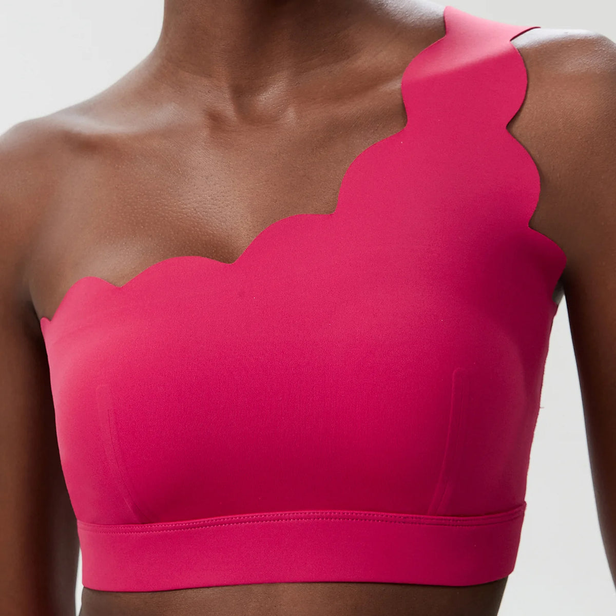 Women's Scalloped One Shoulder Sports Bra